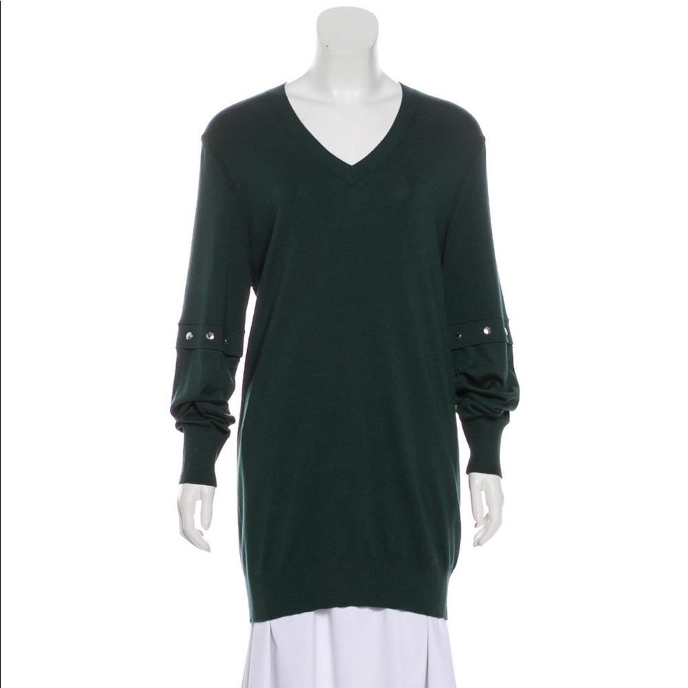 Louis Vuitton V-Neck LS Sweater with gold snap sm
